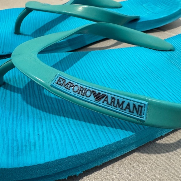 Emporio Armani Cyan Men’s Flip Flops - Picture 7 of 8